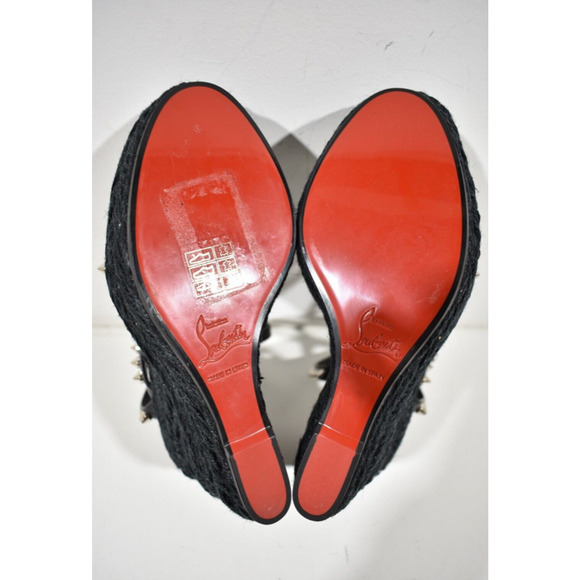 Christian Louboutin Mafaldina Zeppa 120 Black Platform Wedge Sandal Heel Pump 41 - Picture 11 of 11